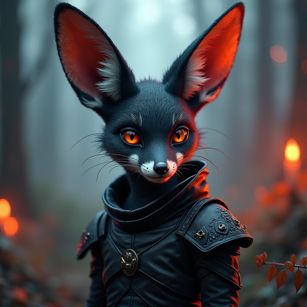 Fennec Fox in Dark Fantasy Armor Portrait