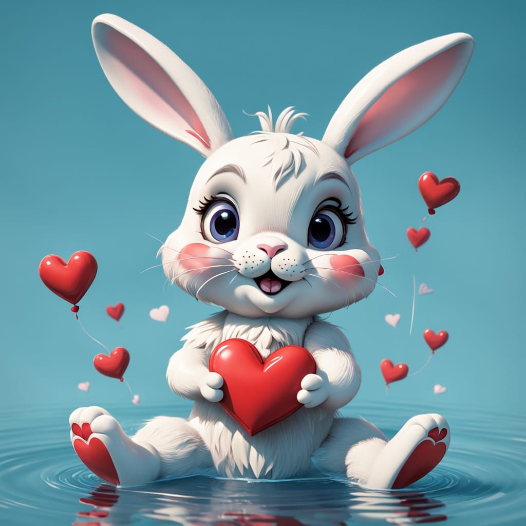 Cartoon Bunny in Classic 1930s Animation Style