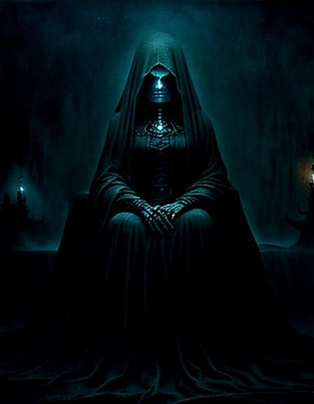 Eerie Dystopian Surrealism: Scorpio Figure in Dark Fantasy