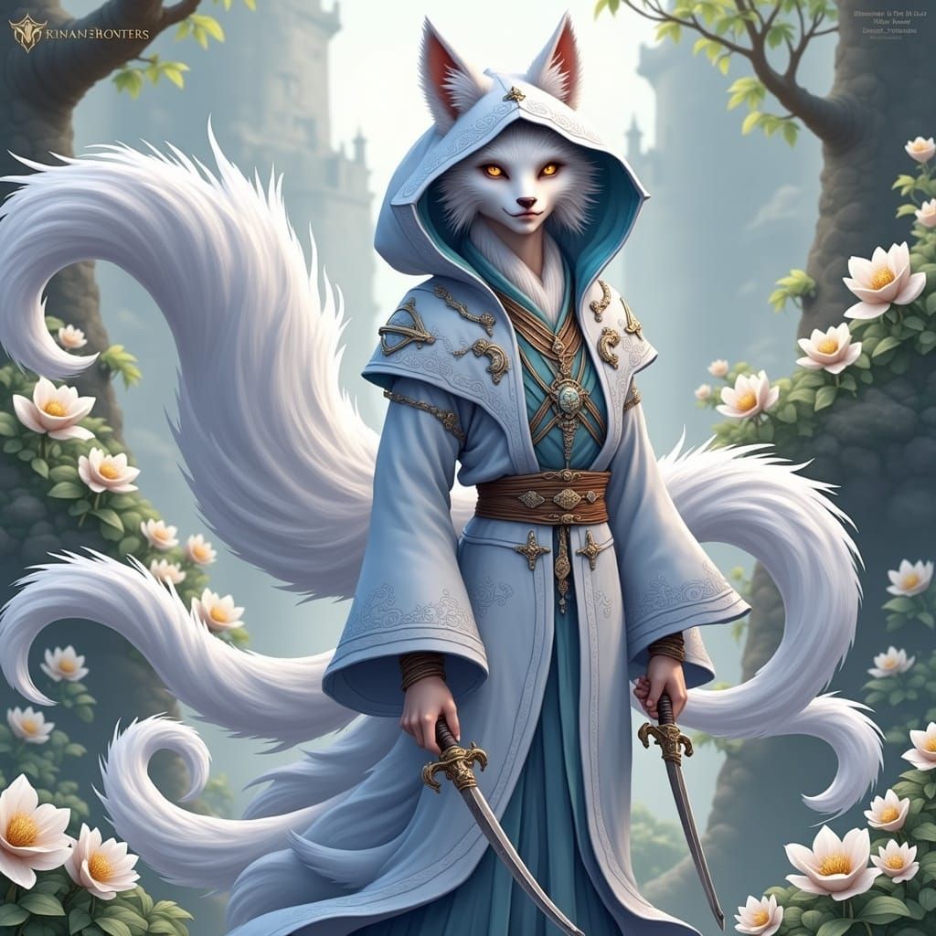 Nine-Tailed Fox Spirit in Dream Garden