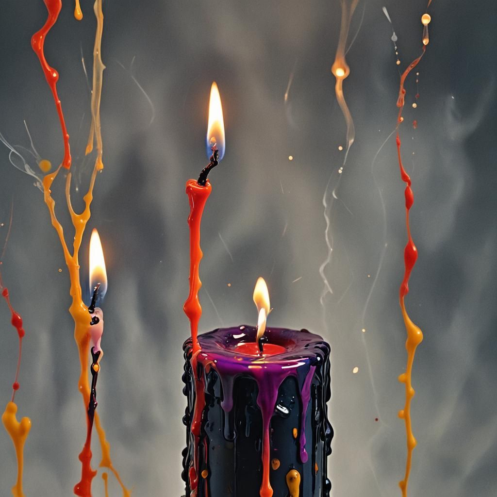 Candlelight in Abstract Expressionism Style