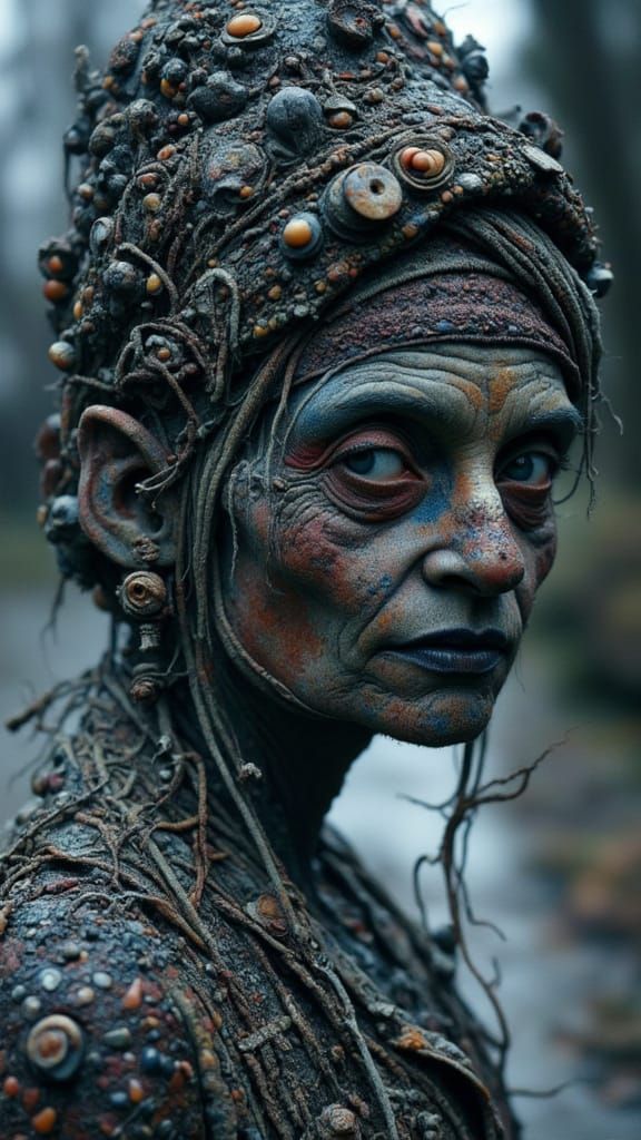 Old Witch with Flat Art Style