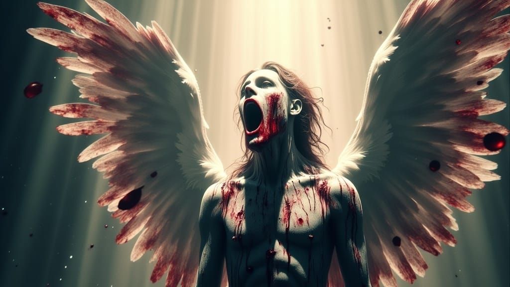Mourning Angel in Bloody Despair