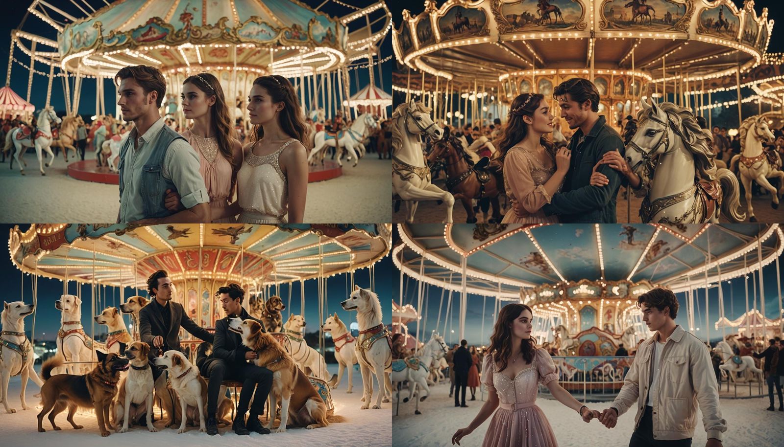 Surreal Circus Landscape with Young Man