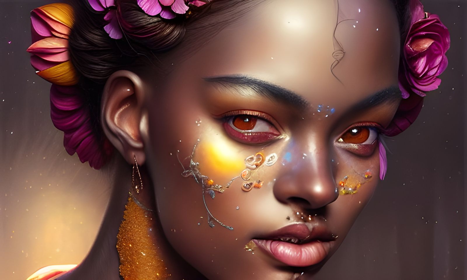 Radiant Beauty in Hyperrealistic Digital Painting