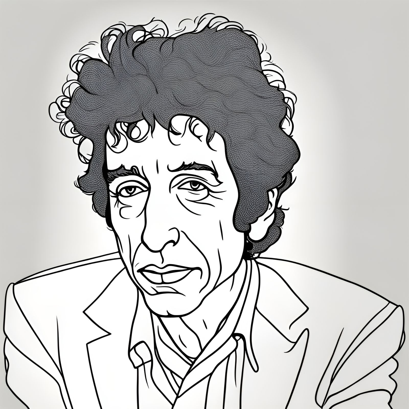 Portrait of Bob Dylan (Line Art)