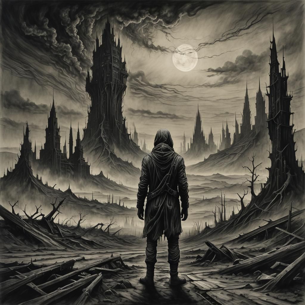Dark Surrealism in a Post-Apocalyptic Landscape