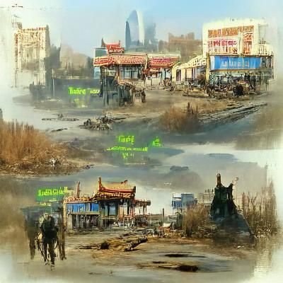 Fallout 4 Style Xi'an City Concept Art