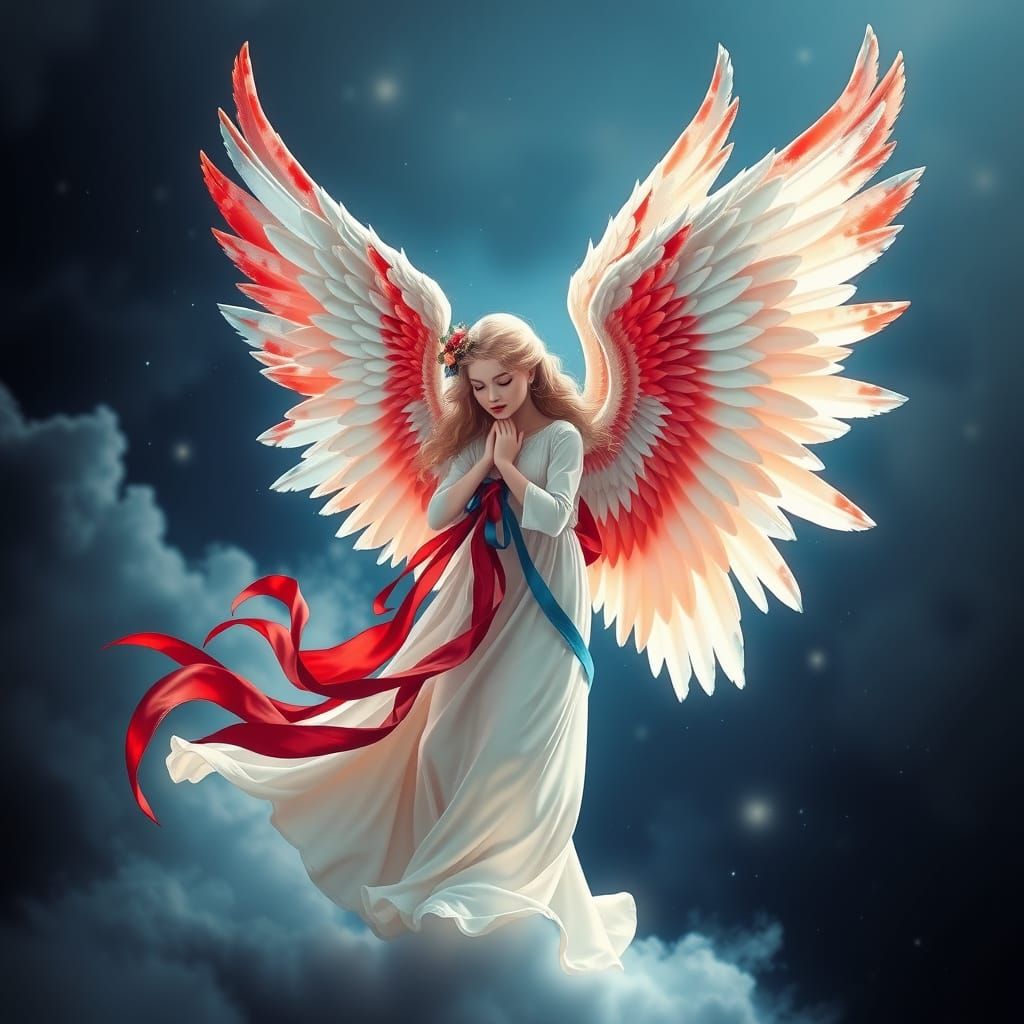 Beautiful Red White and Blue Angel
