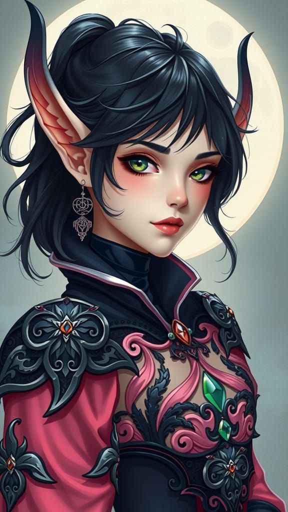 Regal Fantasy Elf in Whimsical Armor