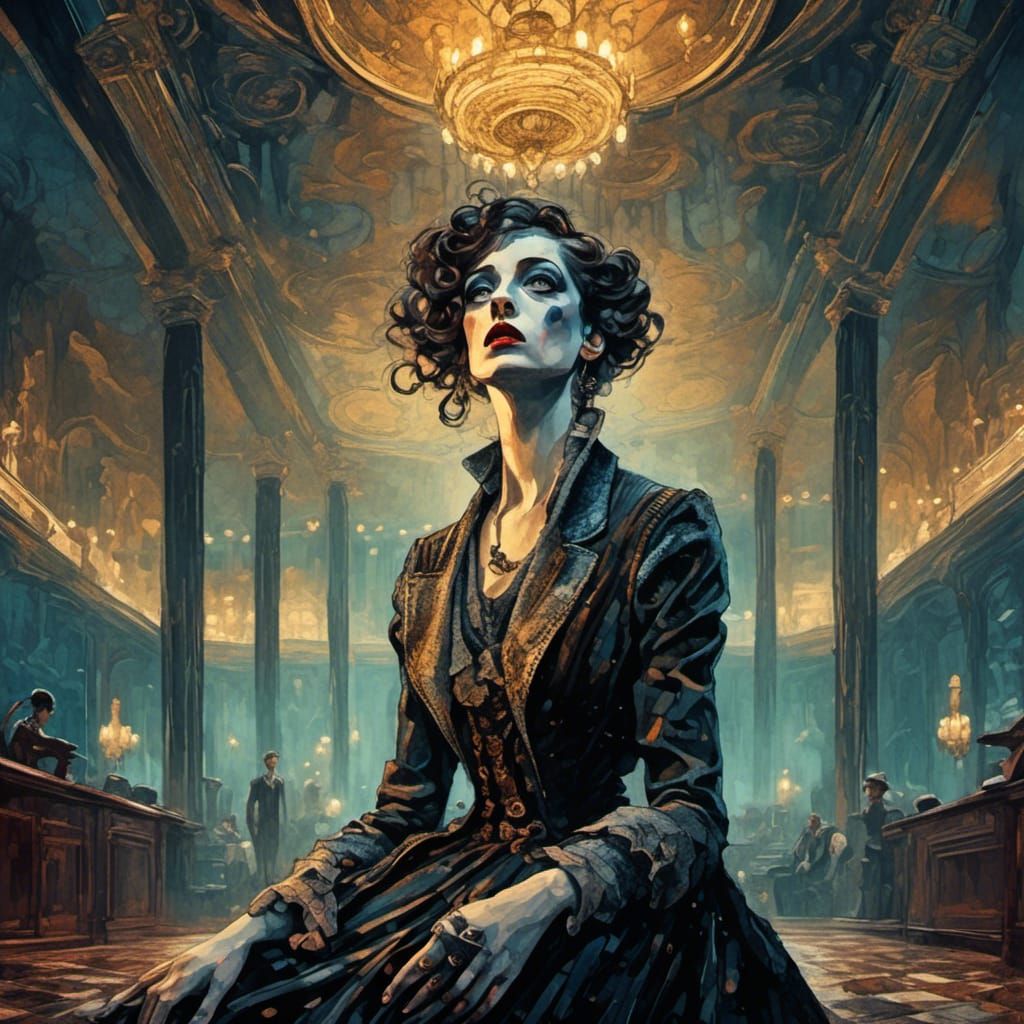 Art Deco Masterpiece in the style of Dan Mumford and Tim Bur...