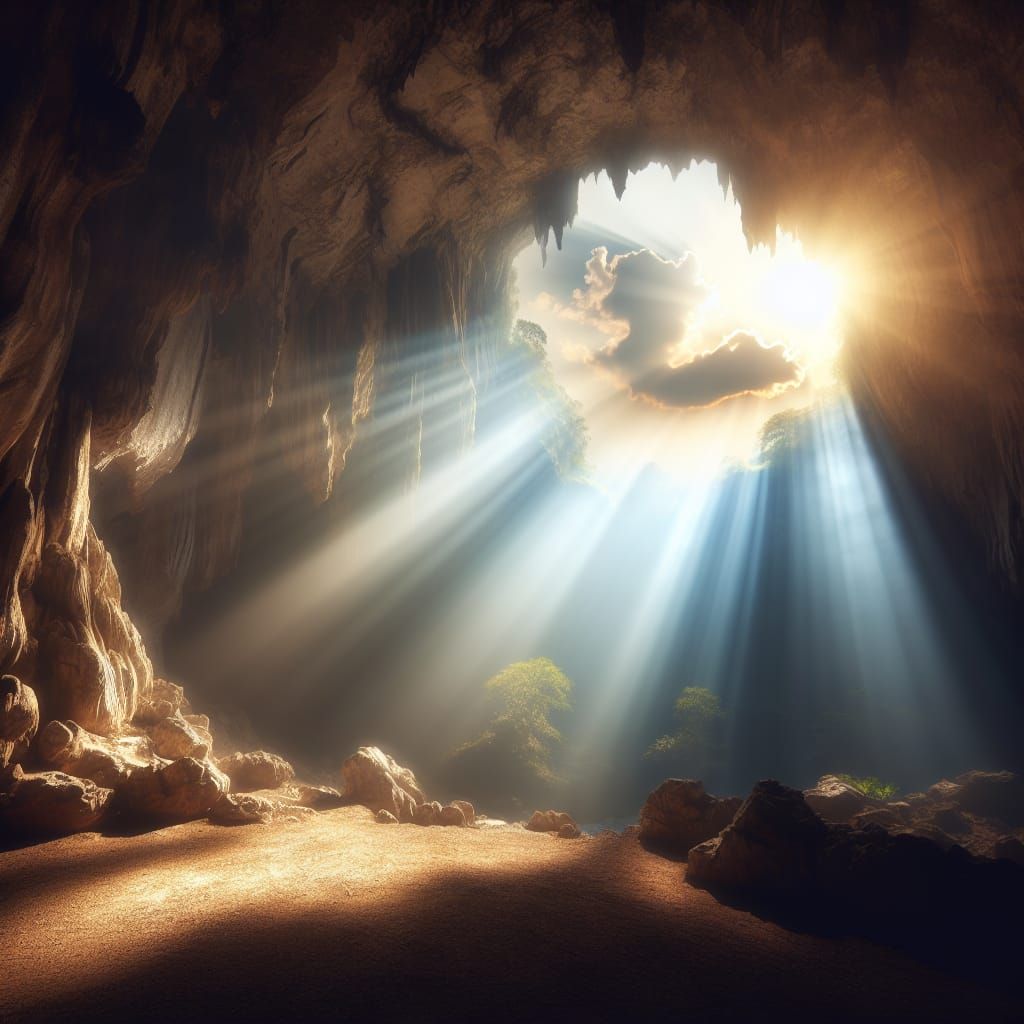 Cavern Bathed in Divine Sunshine