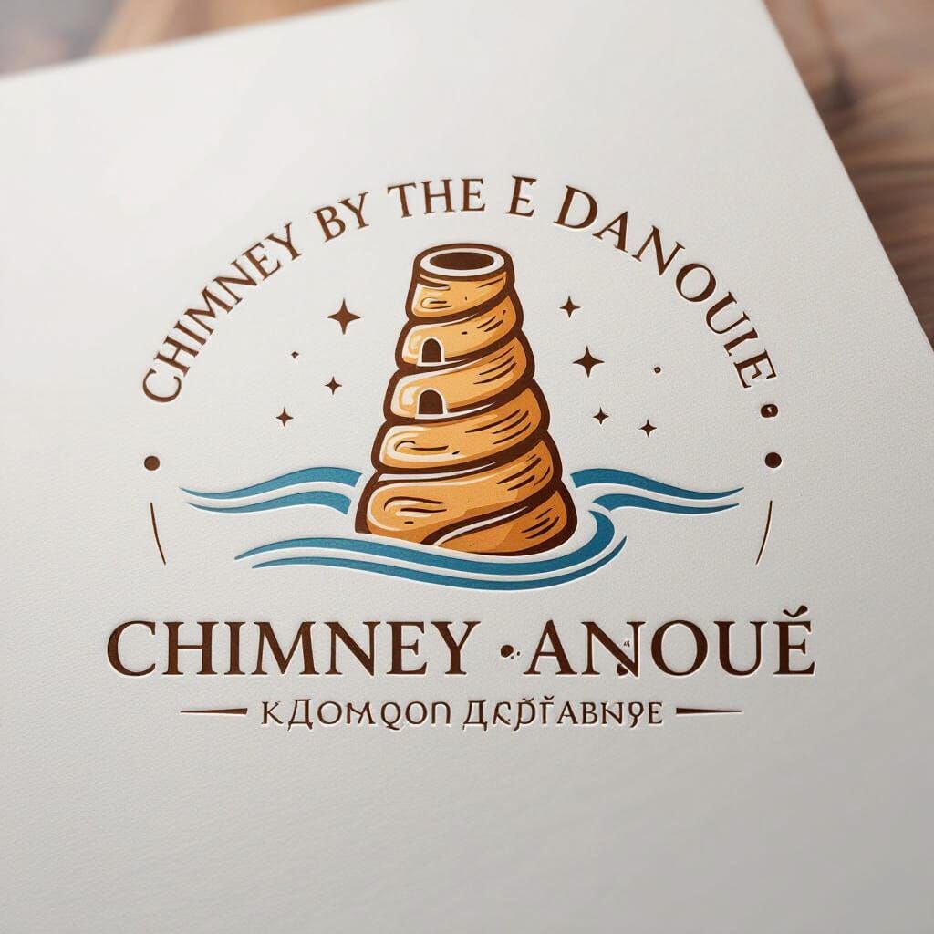 Chimney Cake Logo with Danube River Elements