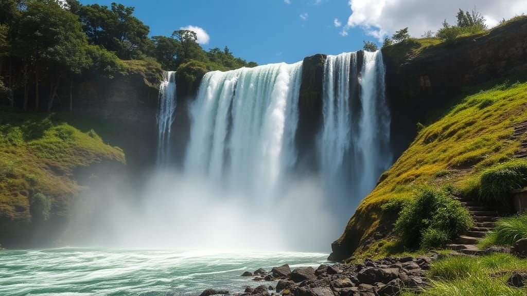 Vivid Waterfall in Uruguay