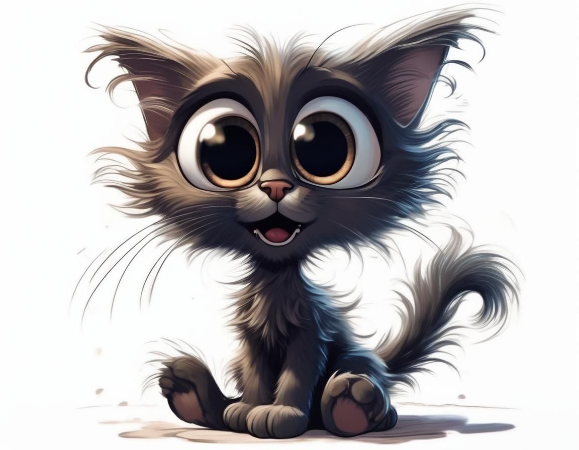 Sweet Tan Kitten with Big Eyes in Burton Style