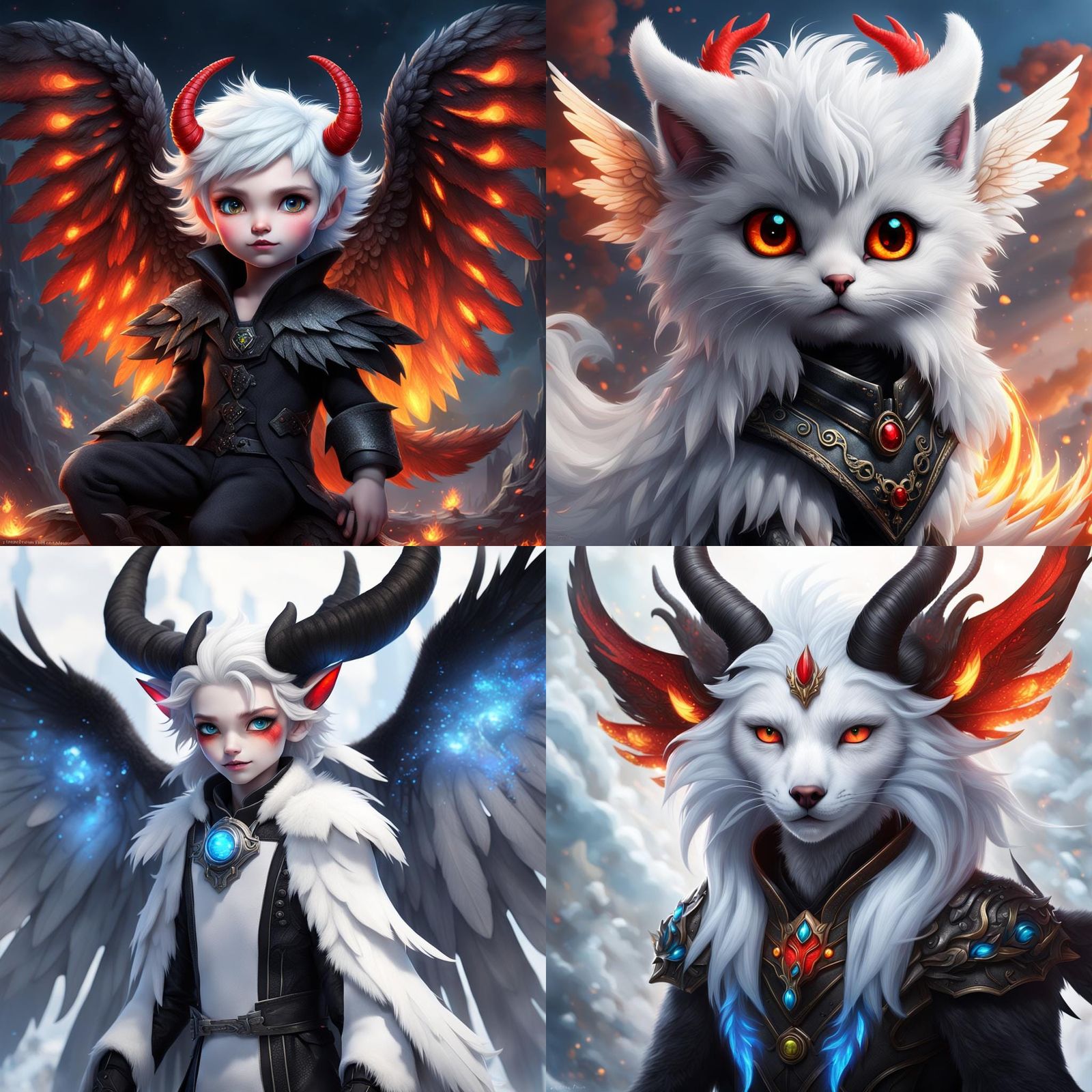 Angelic Man with Demon Pet: Fantasy Concept Art