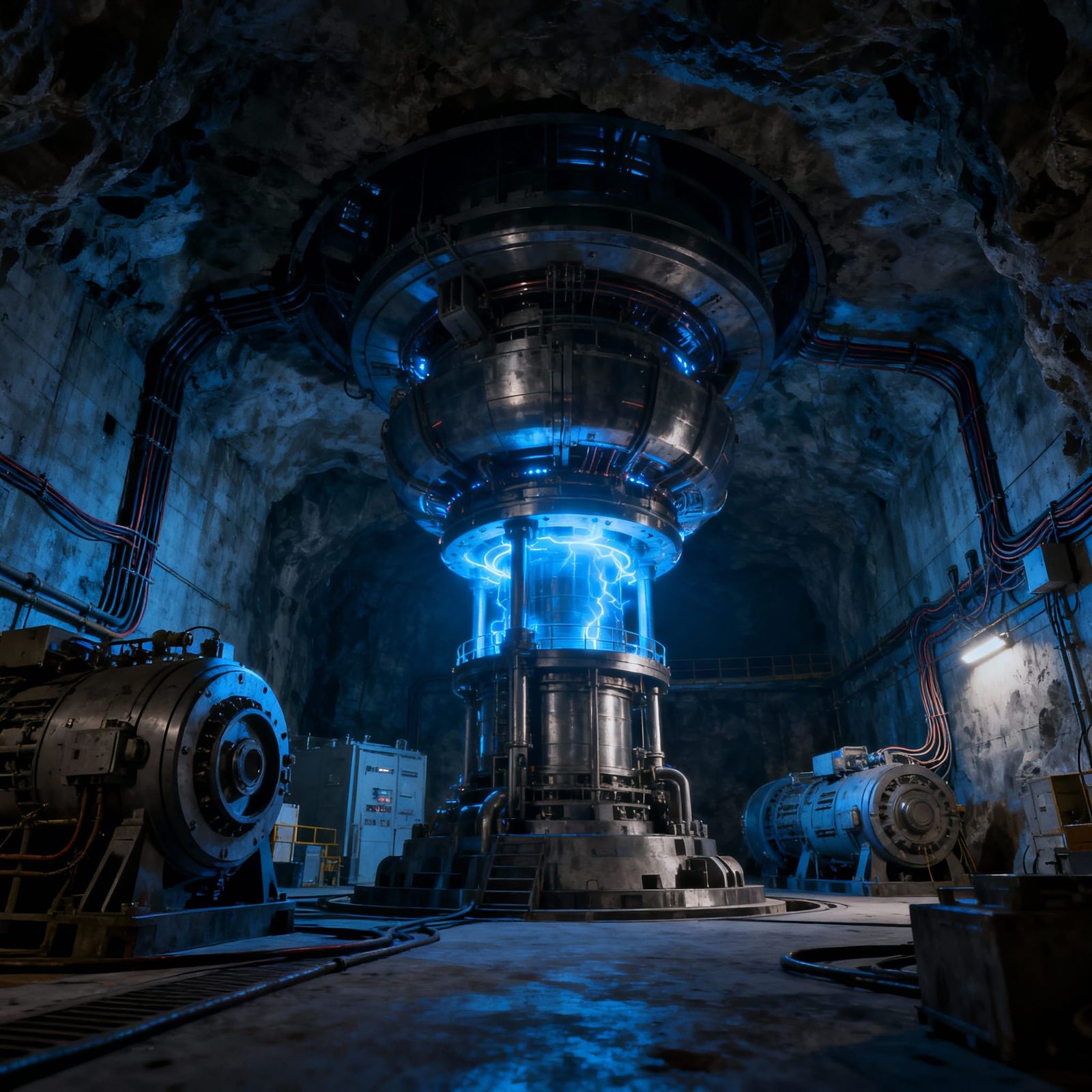 Massive Underground Chamber With Gigantic Warp Core Machine