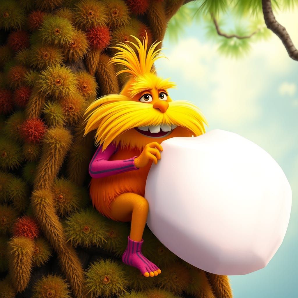 The Lorax Eating Marshmallow on Truffula Tree