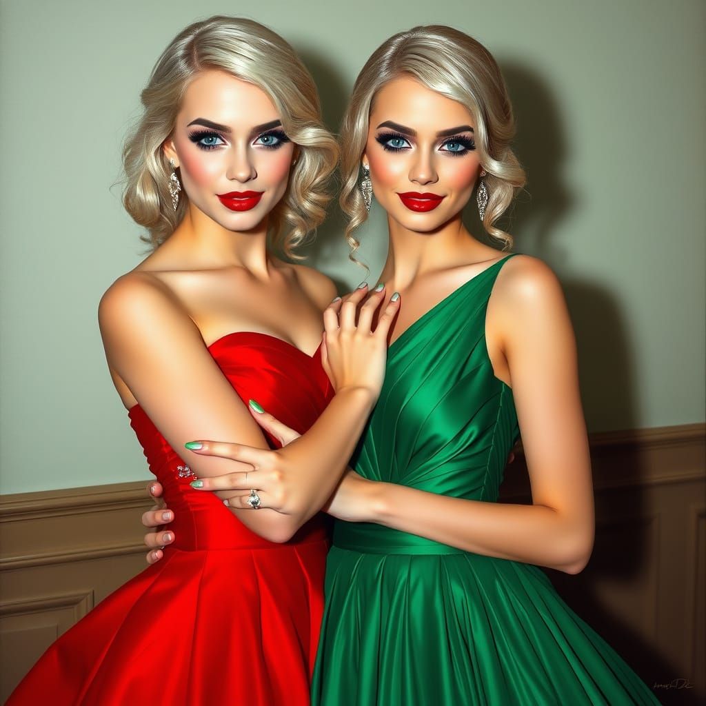 Glamorous Evening Friends in High-End Fashion Style