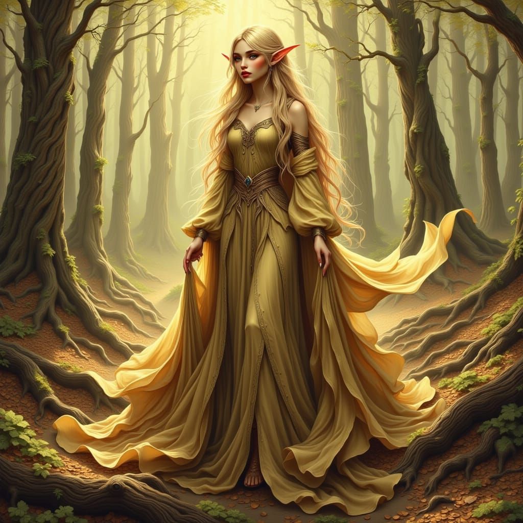 Elegant Fashion Elf in Elven Style