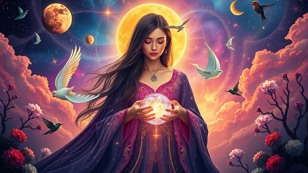 Woman Holding the Cosmos in Surreal Digital Art