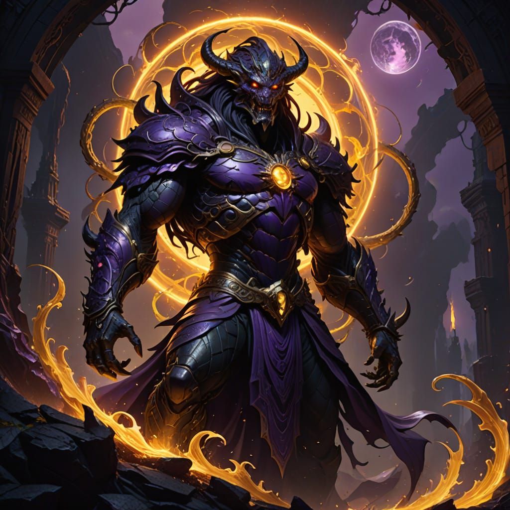 Celestial Devourer in Golden, Scaly Splendor