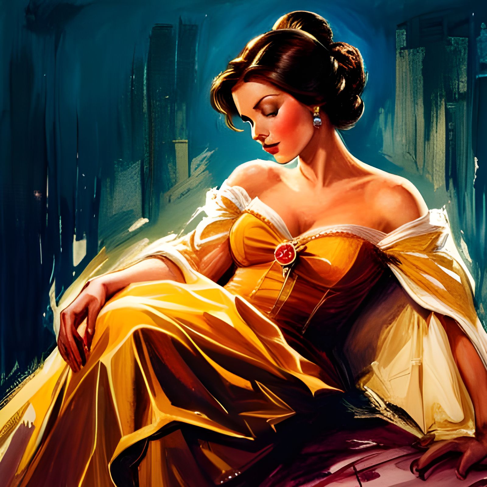 Pregnant Princess Belle: Detailed Fantasy Art