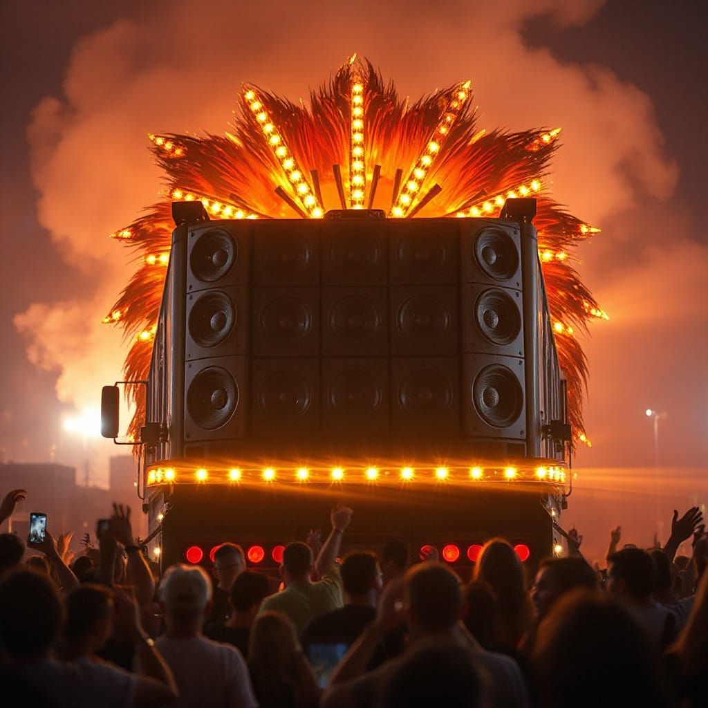 Beast Truck with Fiery Speakers at Urban Festival