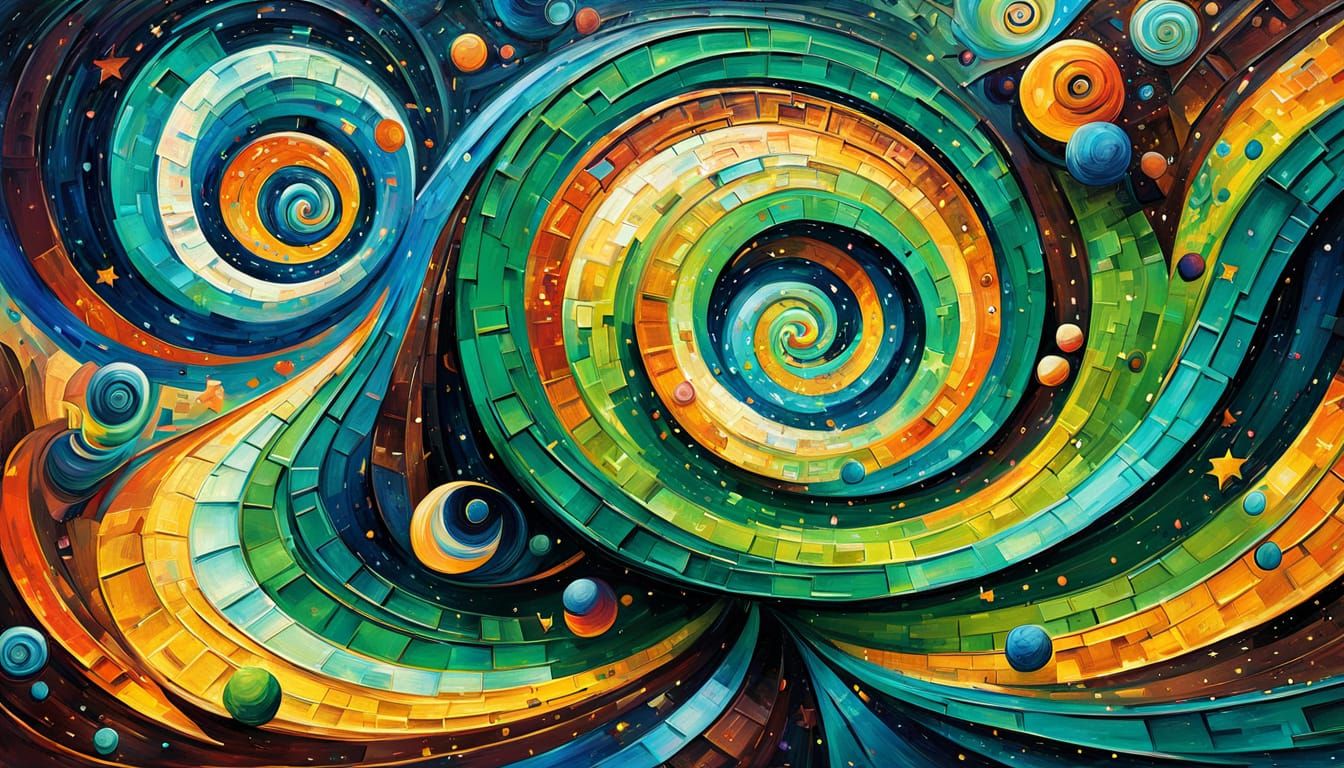 Celestial Whirlpool in Iridescent Hues