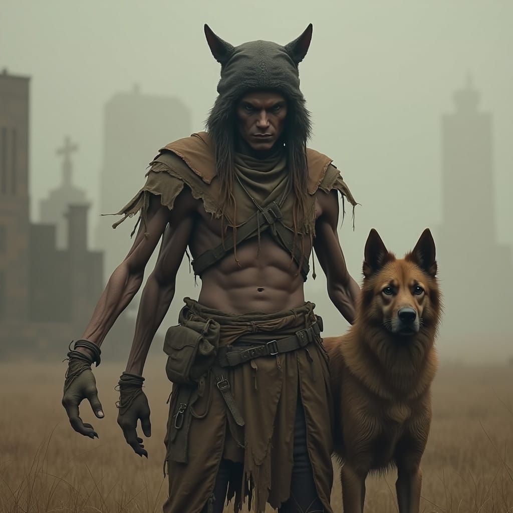 Post-Apocalyptic Survivor in Fallout-Inspired Cyberpunk Styl...