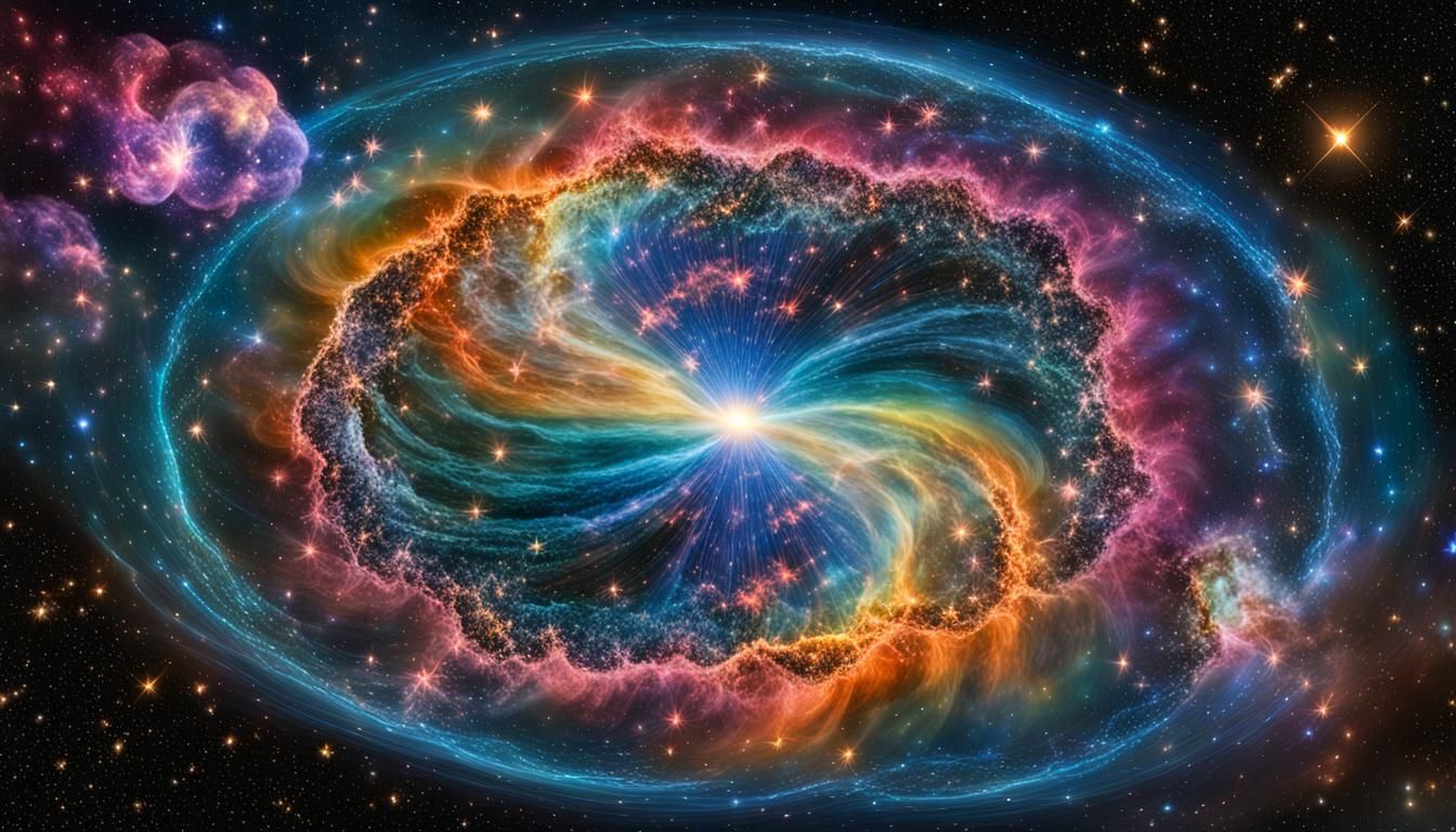 Vivid Star Cluster in Astrosphere: Digital Bio Art