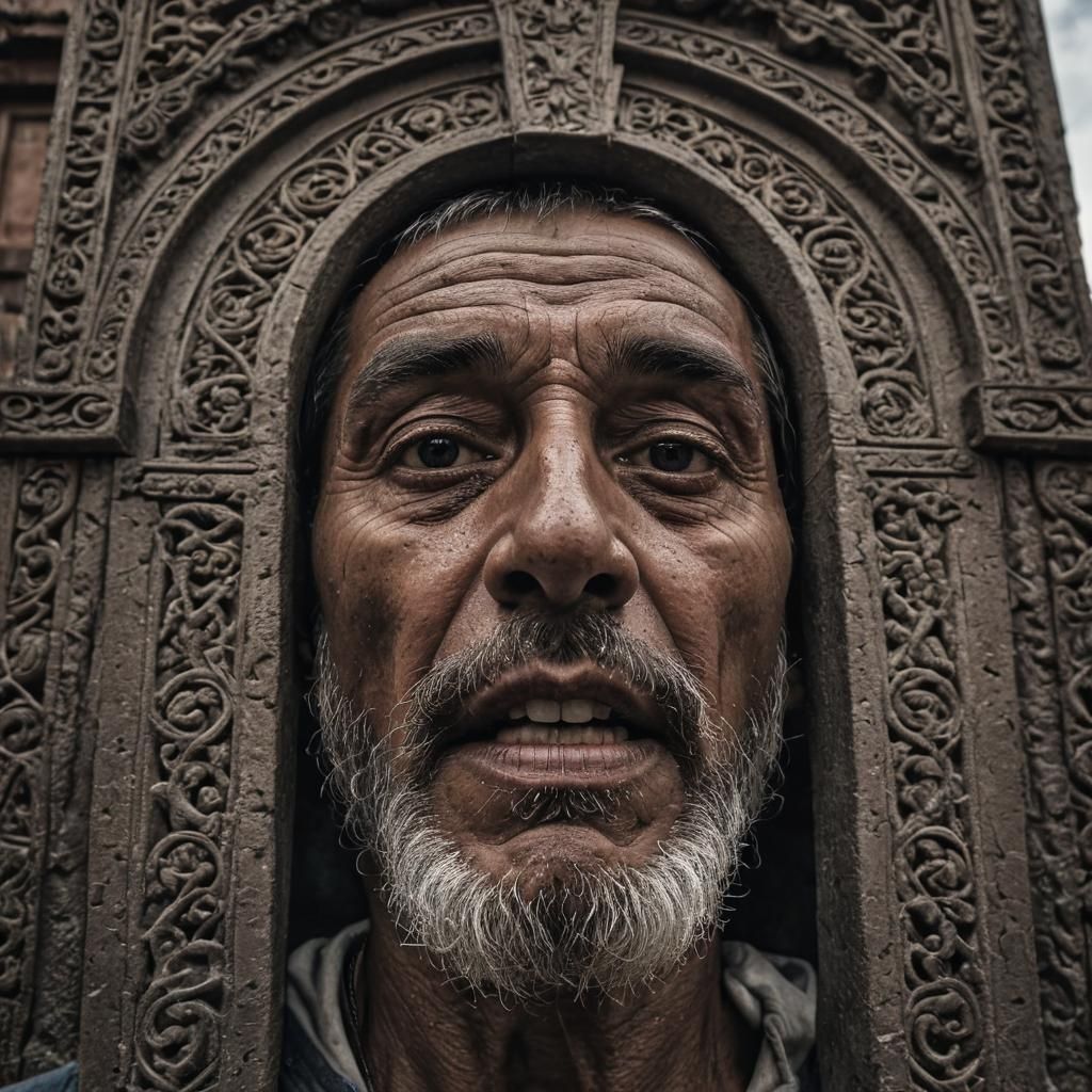 Hyperrealistic Buddhist Monk Portrait in HDR
