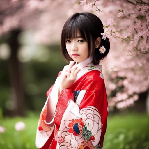 Japanese Girl in Kimono