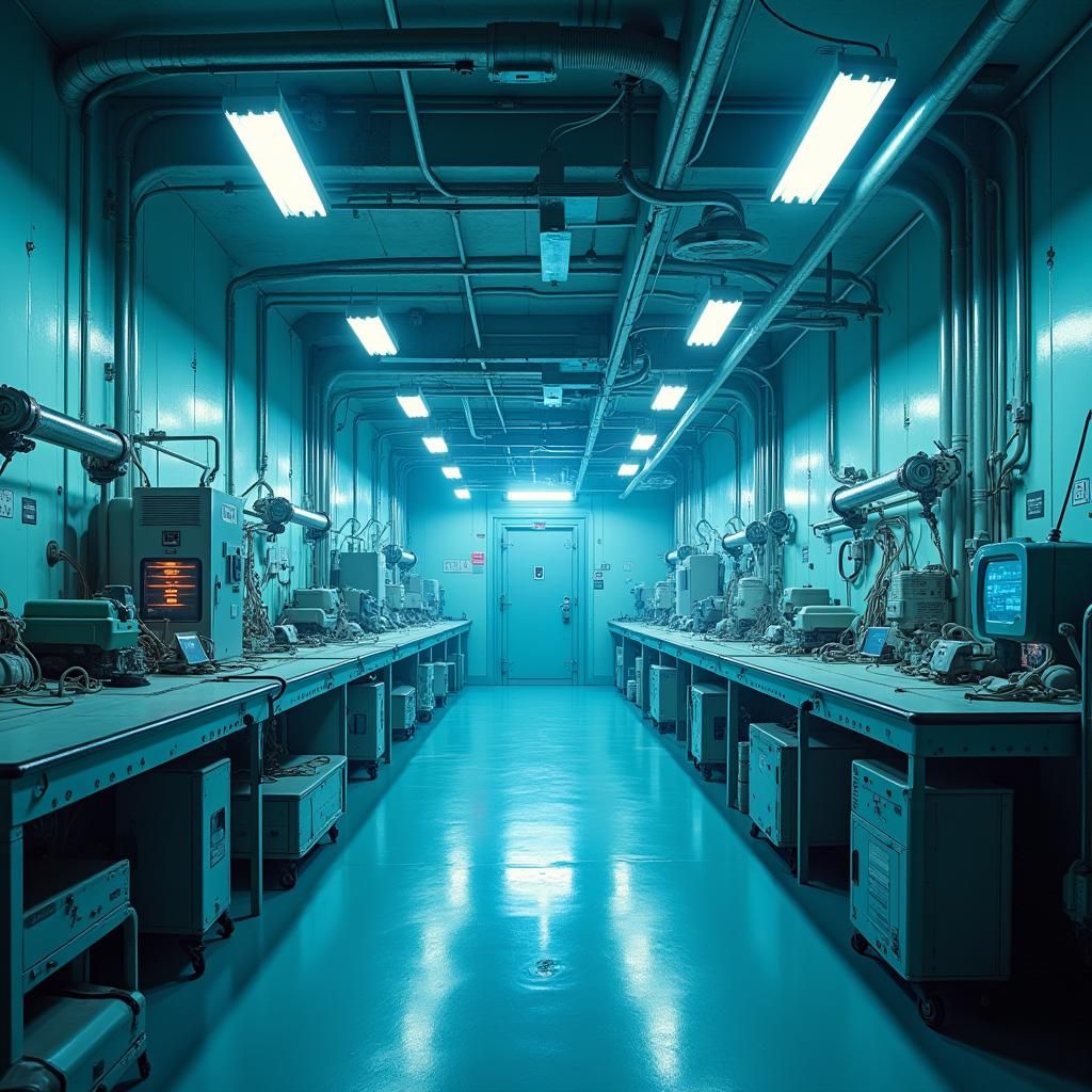 Futuristic Manufacturing Plant Inspired by Syd Mead