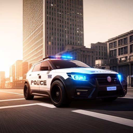 Detailed 3D Police Vehicle Render in Unreal Engine