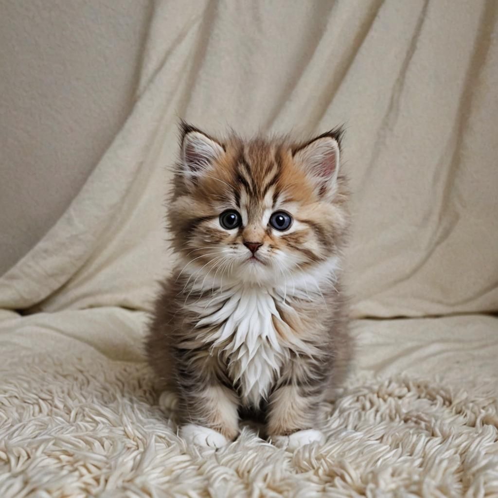 Adorable Fluffy Kitten Portrait