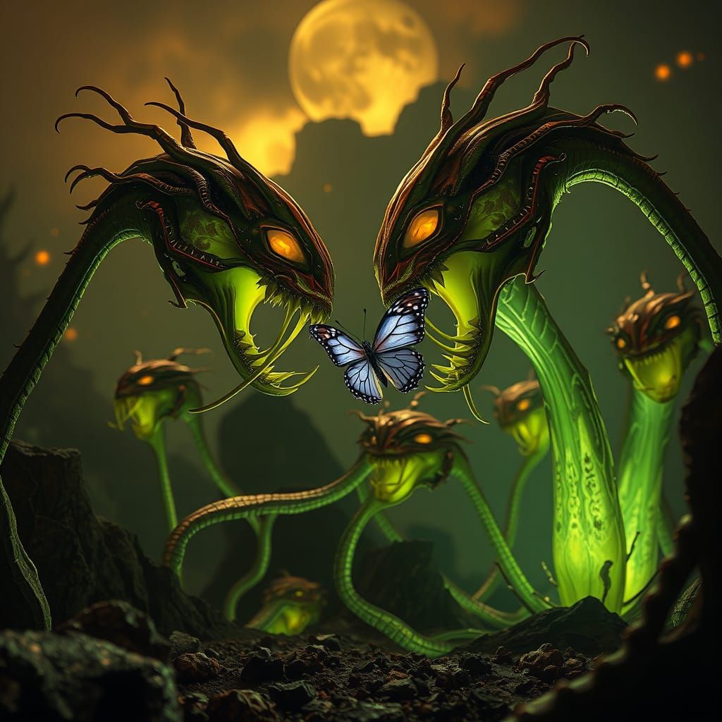 Alien Carnivorous Plants Fight Butterfly in Post-Apocalyptic...