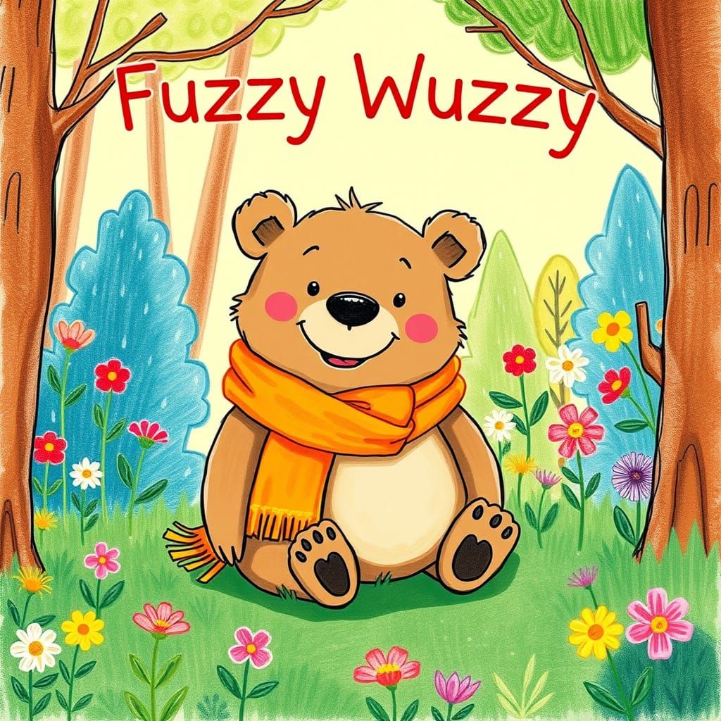 Whimsical Bear in a Playful Forest