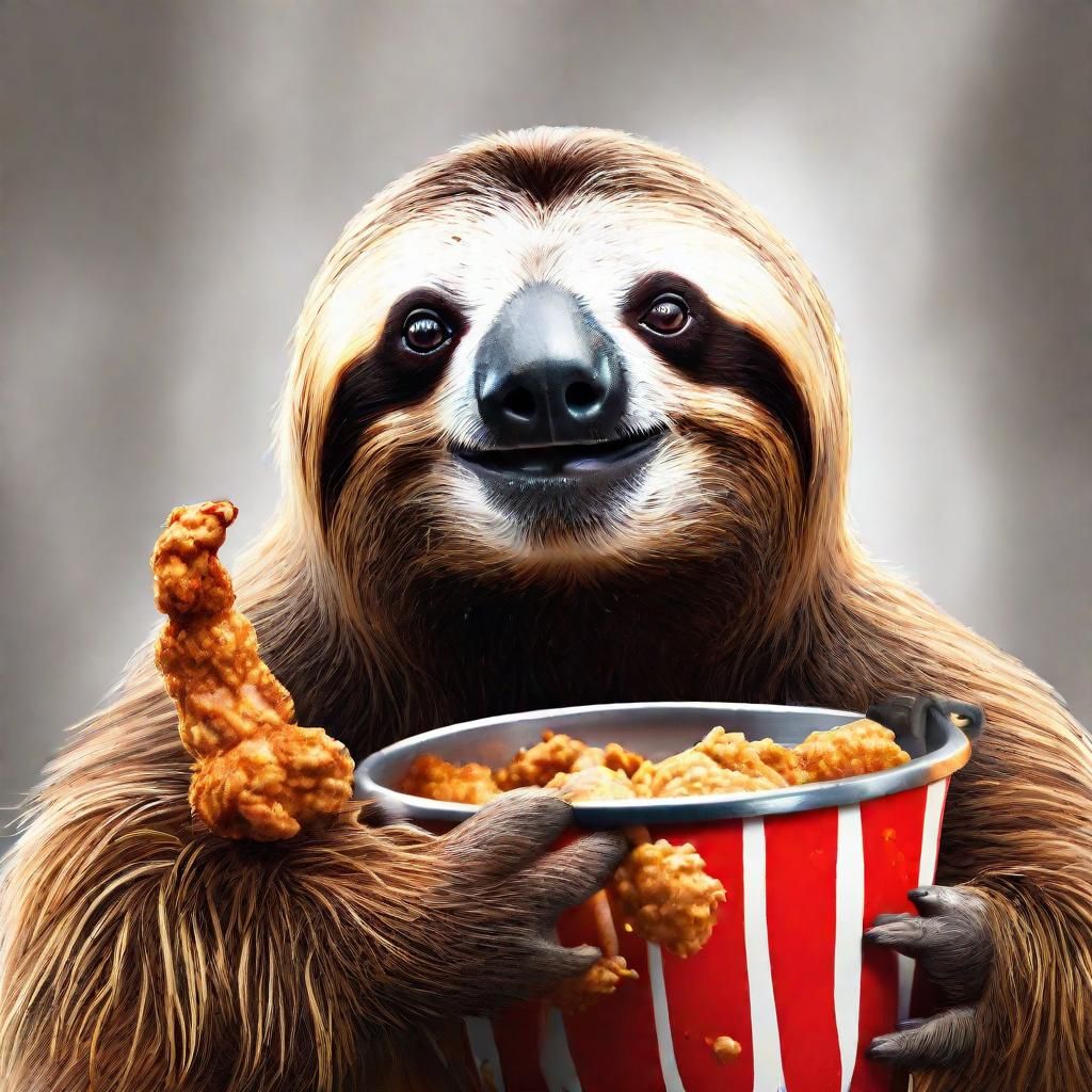 Sloth's Fried Chicken Feast: Detailed Concept Art