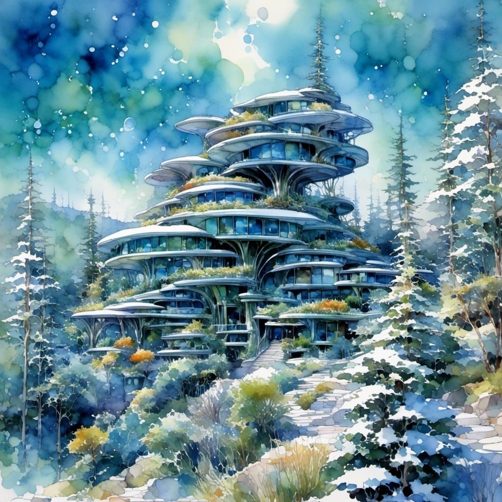 Futuristic Organic Home in Mid-Century Modern Style