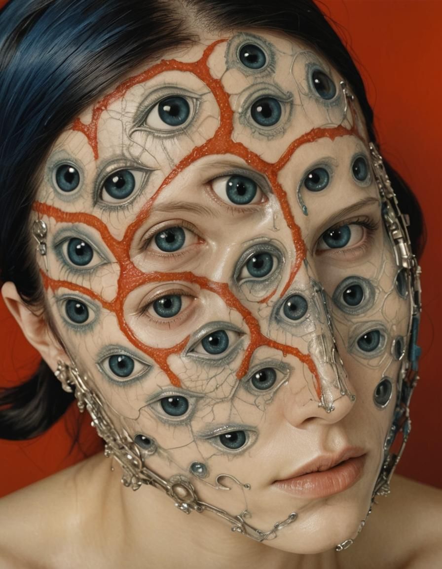 Surreal Woman with a Hundred Eyes
