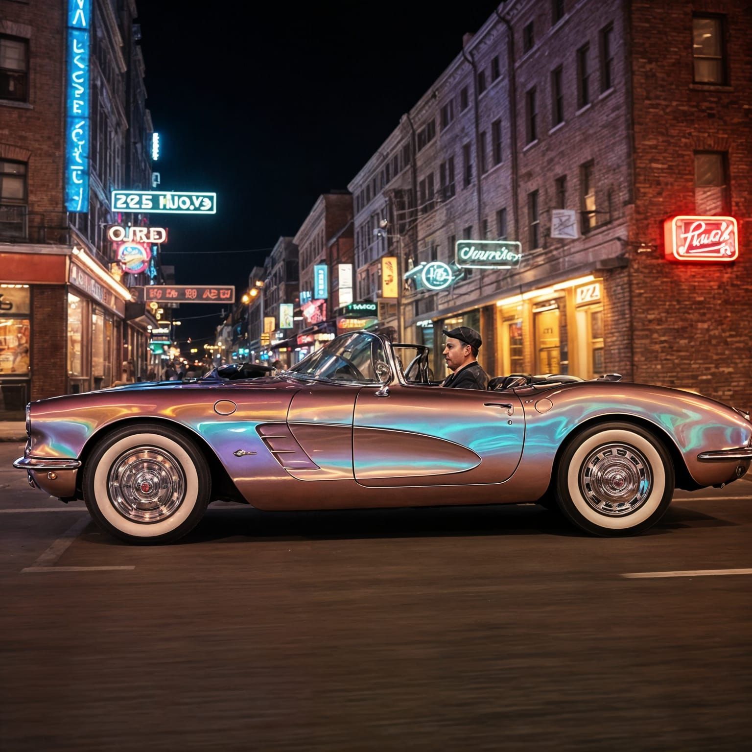 1956 Corvette with Holographic Neo Chrome Wrap