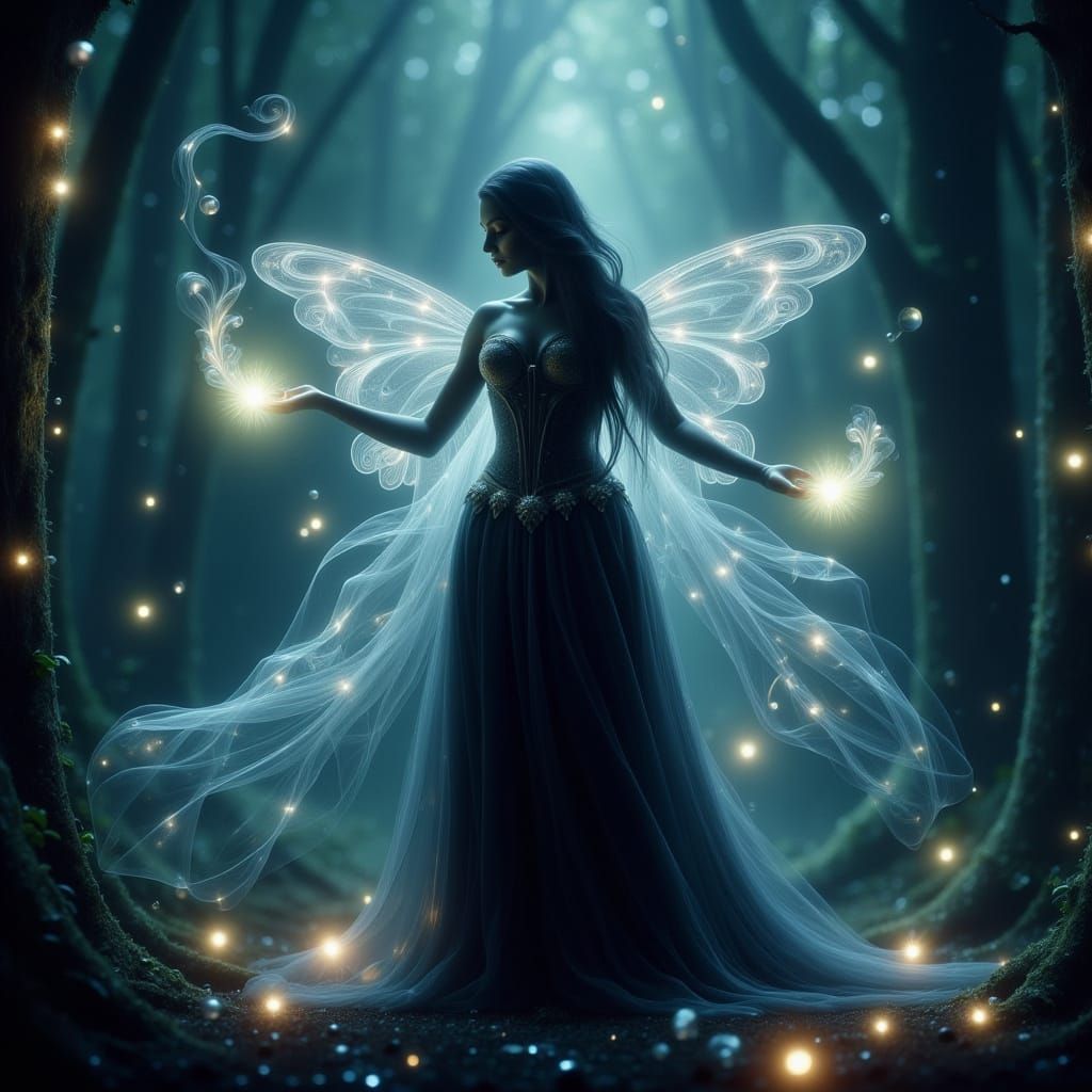 Fae Princess Emerges from Enchanted Forest in Cinematic Glam...