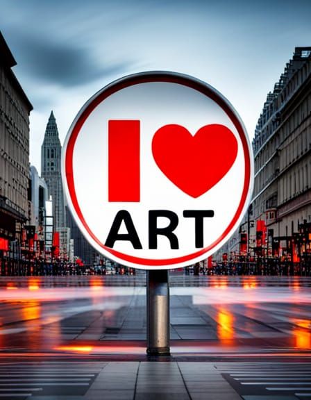 I Love Art Sign in Amazing Font