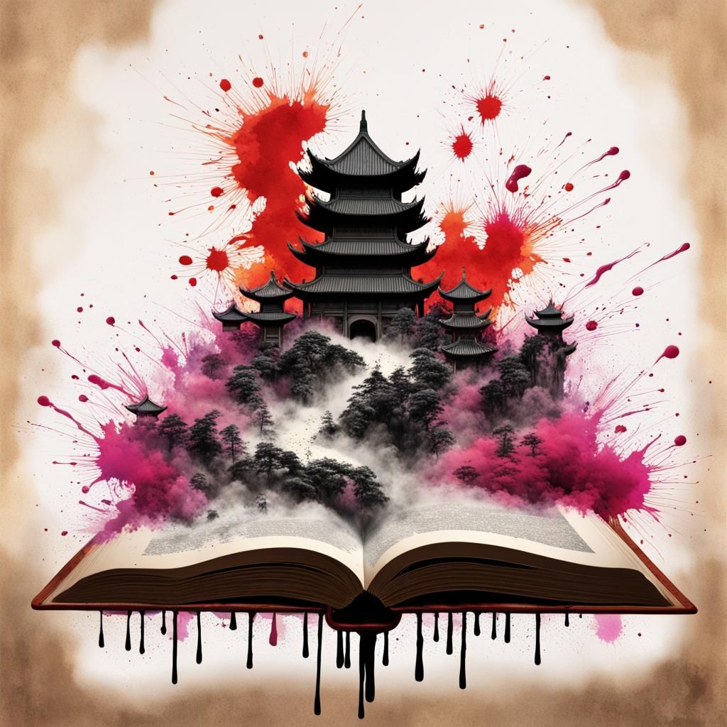 Chinese Fantasy World Emerges as Ink Splatter Art