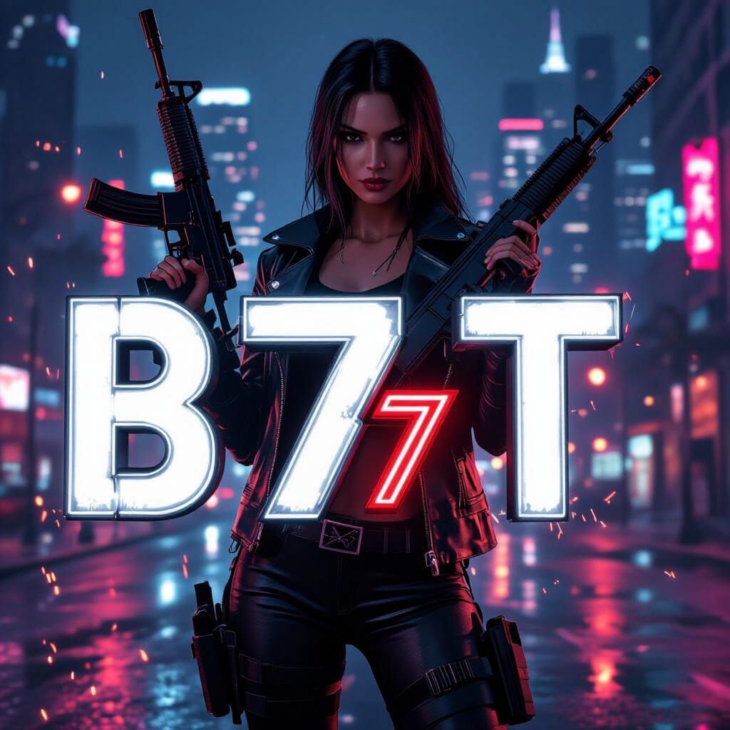 GTA V Style Cityscape with Neon Lettering