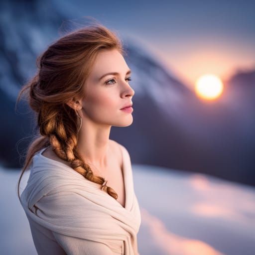 Empowering Woman Illuminates Hope and Determination