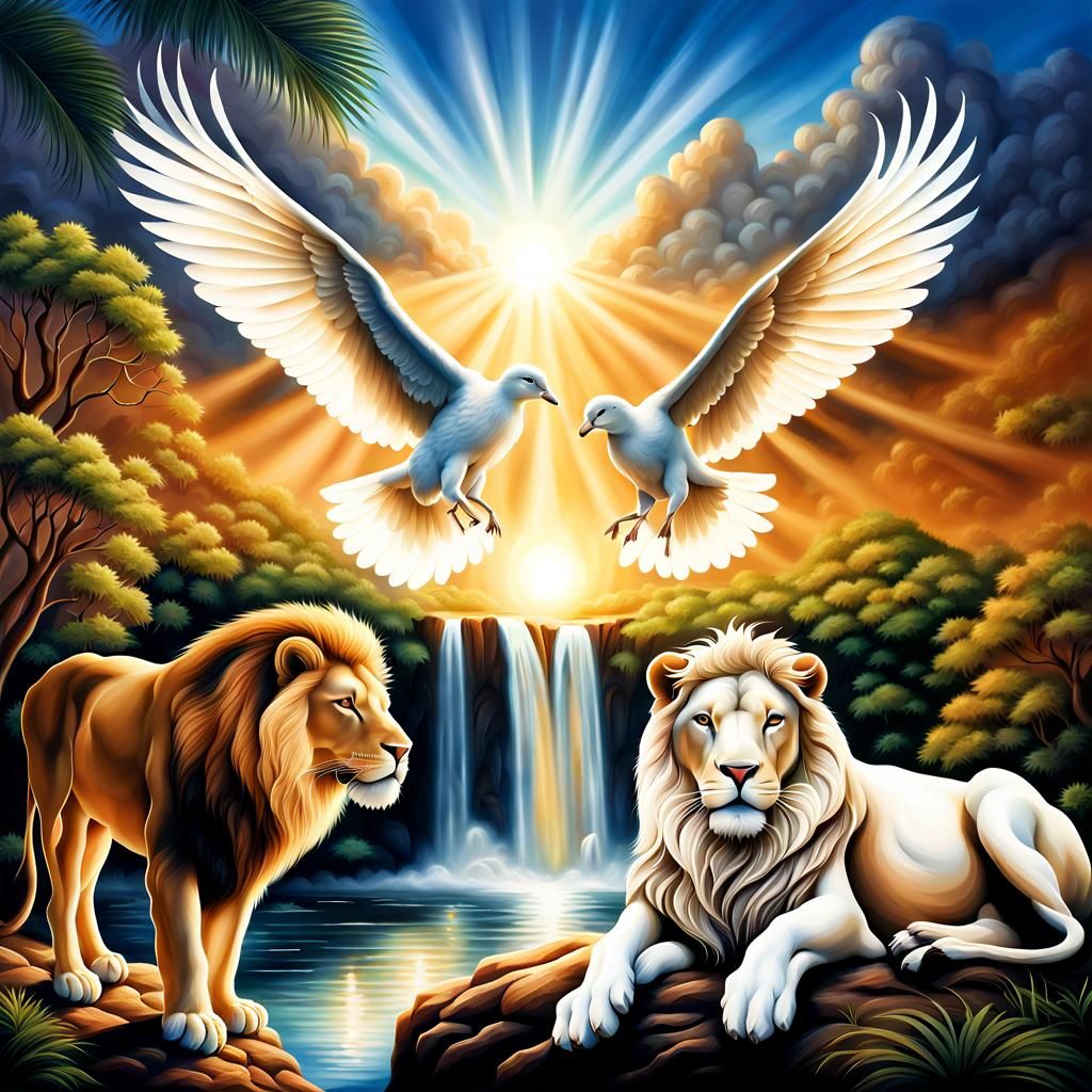 Dove of Peace Ascending in Hyperdetailed Airbrush Art