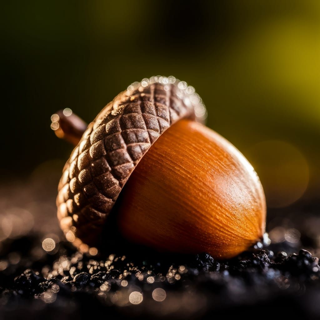Perfect Acorn in Morning Sunlight