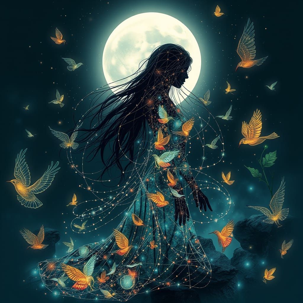 Celestial Goddess in Whirling Duality